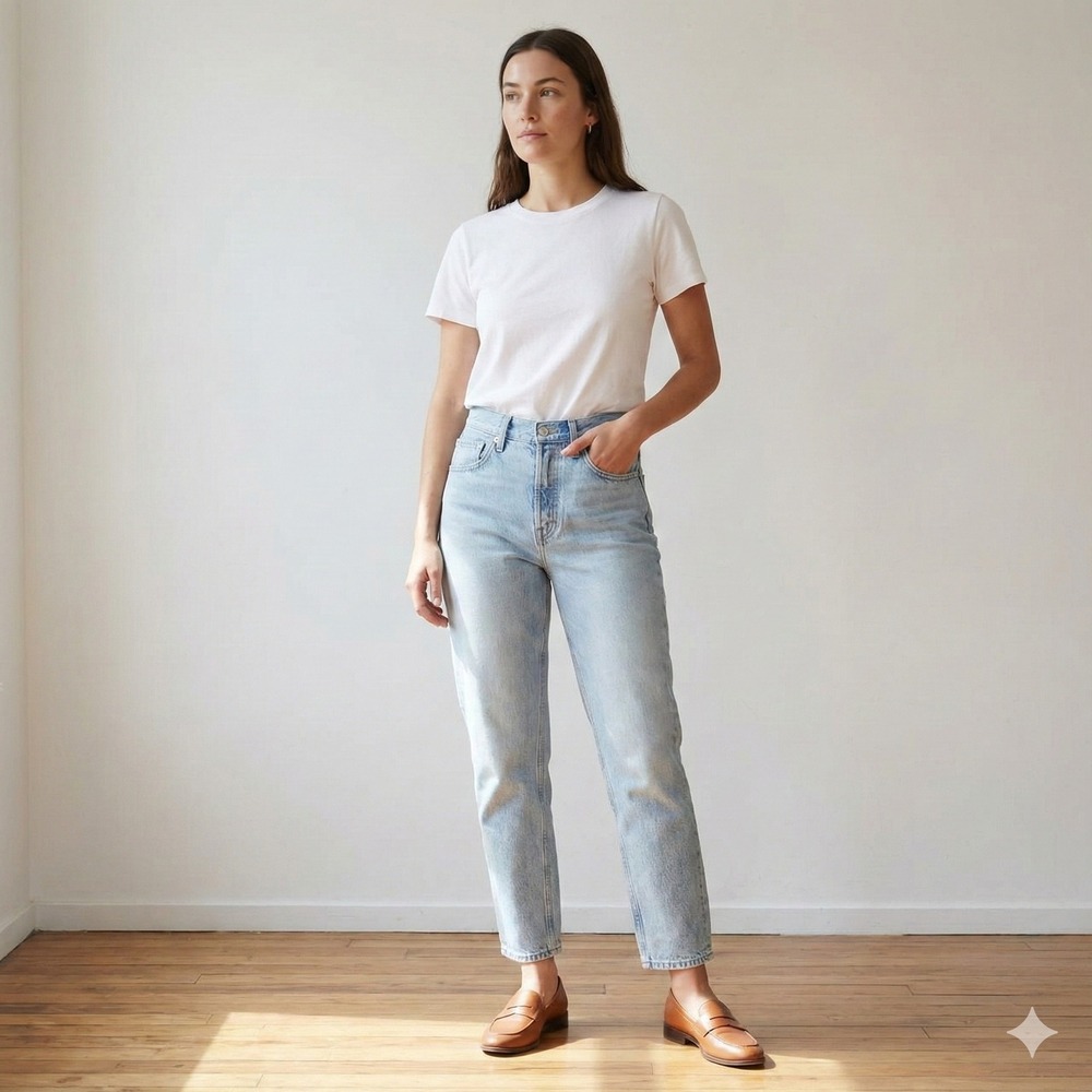 Everlane Light Wash Straight Leg Jeans